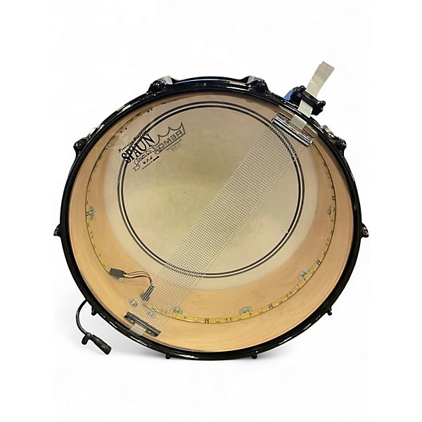 Used Spaun 6.5in black and silver stripe Black with Silver Pinstripes Drum