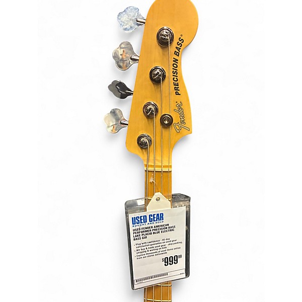 Used Fender American Performer Precision Bass Lake Placid Blue Electric Bass Guitar