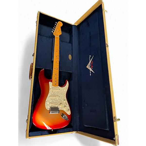 Used Fender American Design Vintage Stratocaster Sunset Metallic Solid Body Electric Guitar