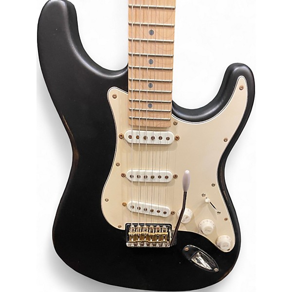 Used Slick SL57 Flat Black Solid Body Electric Guitar