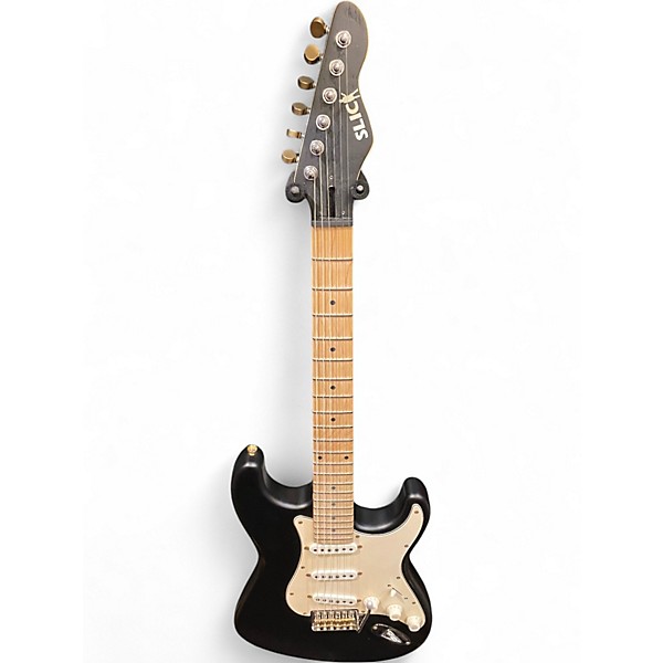 Used Slick SL57 Flat Black Solid Body Electric Guitar