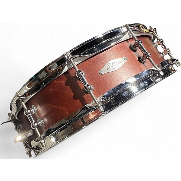 Used C&C Drum Company 4X14 CUSTOM CARDWELL SNARE Worn Brown Drum