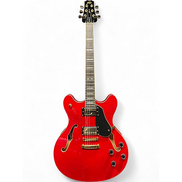 Used Peavey JF1EX Trans Red Hollow Body Electric Guitar Trans Red