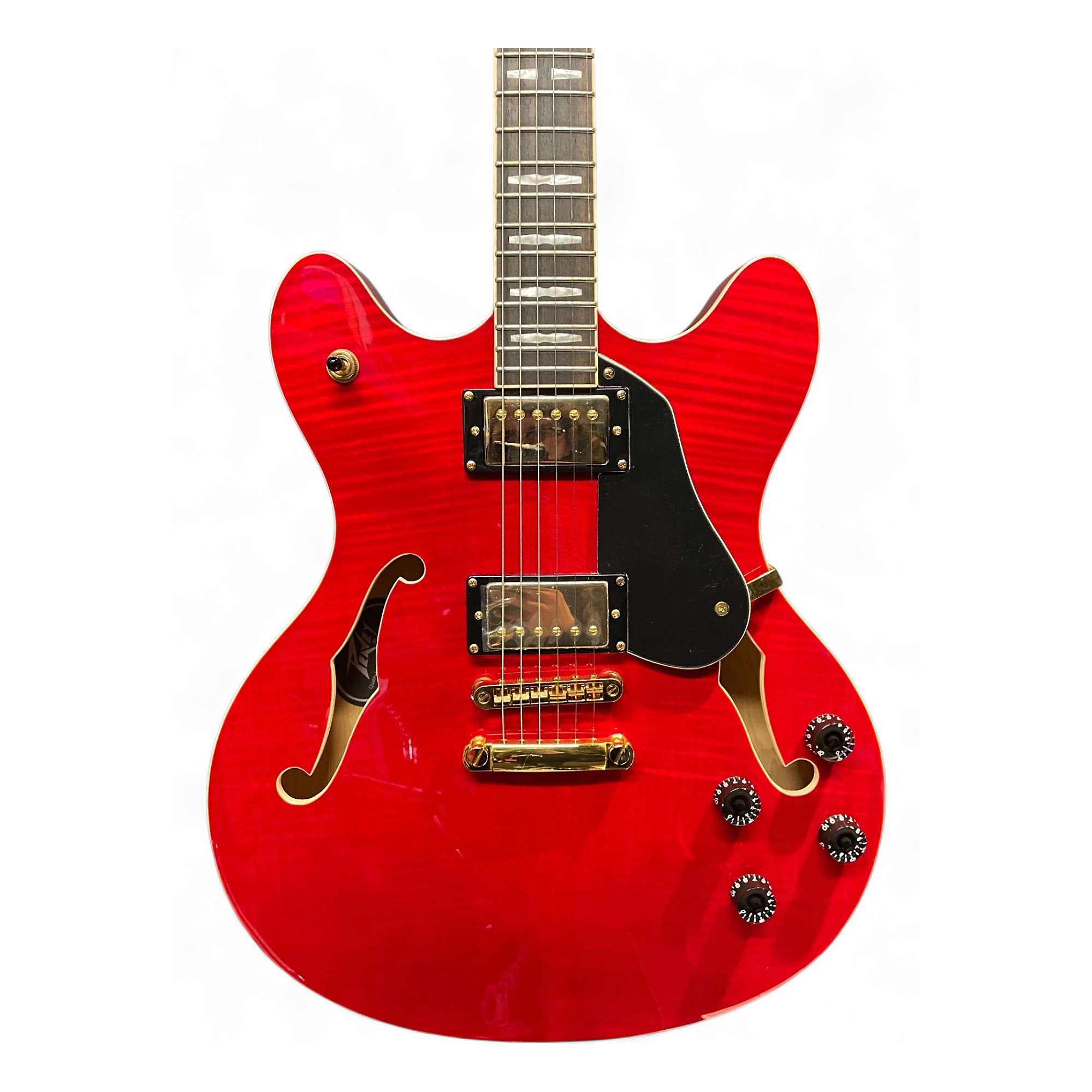 Used Peavey JF1EX Trans Red Hollow Body Electric Guitar Trans Red