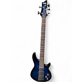 Used Schecter Guitar Research Omen Elite-5 Blue Electric Bass Guitar