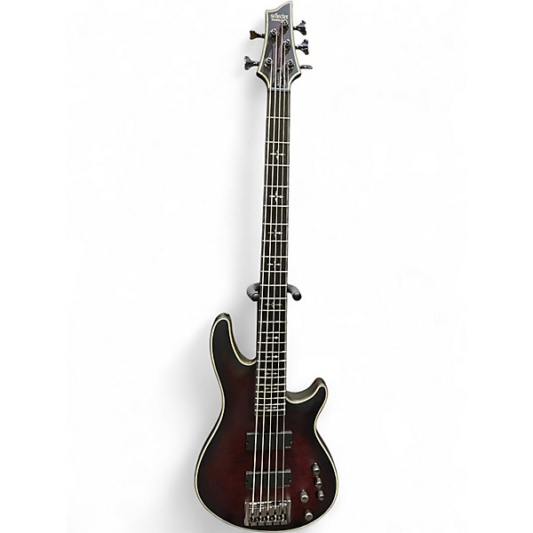 Used Schecter Guitar Research Hellraiser Extreme-5 Crimson Red Burst Electric Bass Guitar