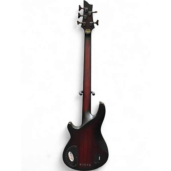 Used Schecter Guitar Research Hellraiser Extreme-5 Crimson Red Burst Electric Bass Guitar
