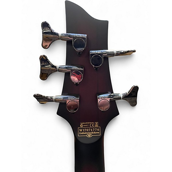Used Schecter Guitar Research Hellraiser Extreme-5 Crimson Red Burst Electric Bass Guitar