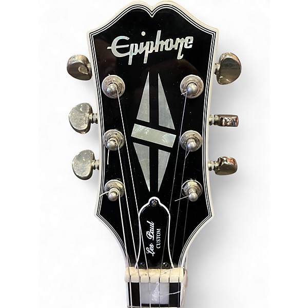 Used Epiphone Les Paul Custom Silverburst Solid Body Electric Guitar