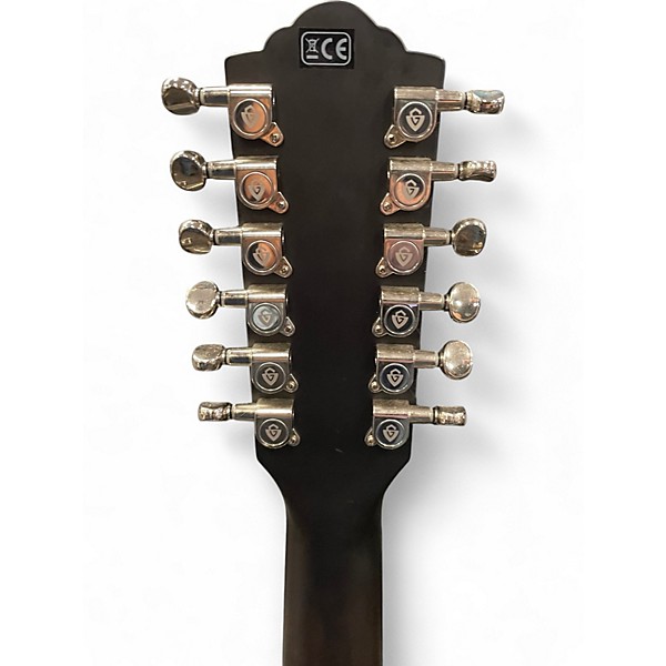 Used Guild F-2512CE Deluxe Trans Black Burst 12 String Acoustic Electric Guitar