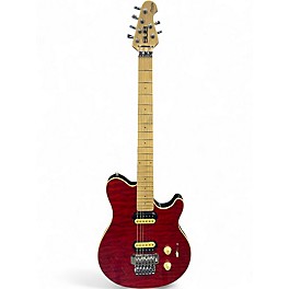 Used Sterling by Music Man Sub AX3 Axis Crimson Red Trans Solid Body Electric Guitar