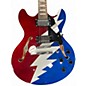 Used D'Angelico Premier Grateful Dead DC Red White and Blue Lightning Hollow Body Electric Guitar thumbnail