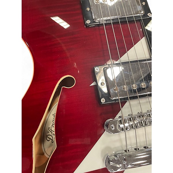 Used D'Angelico Premier Grateful Dead DC Red White and Blue Lightning Hollow Body Electric Guitar