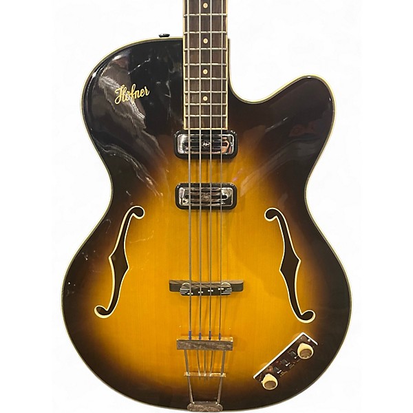 Used Hofner 500/5 Contemporary Series President Sunburst Electric Bass Guitar