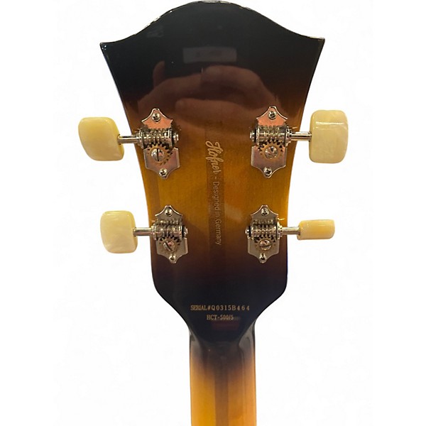 Used Hofner 500/5 Contemporary Series President Sunburst Electric Bass Guitar