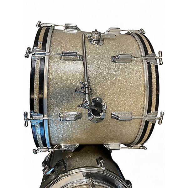 Vintage 1960s Rogers 3 Piece Cleveland Series Holiday Champagne Sparkle Drum Kit