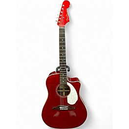 Used Fender Sonoran Candy Apple Red Acoustic Electric Guitar