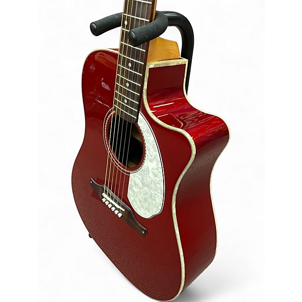 Used Fender Sonoran Candy Apple Red Acoustic Electric Guitar