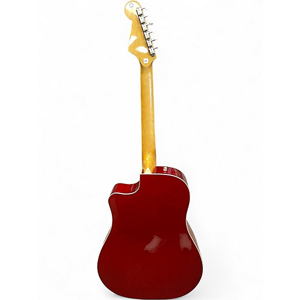 Used Fender Sonoran Candy Apple Red Acoustic Electric Guitar