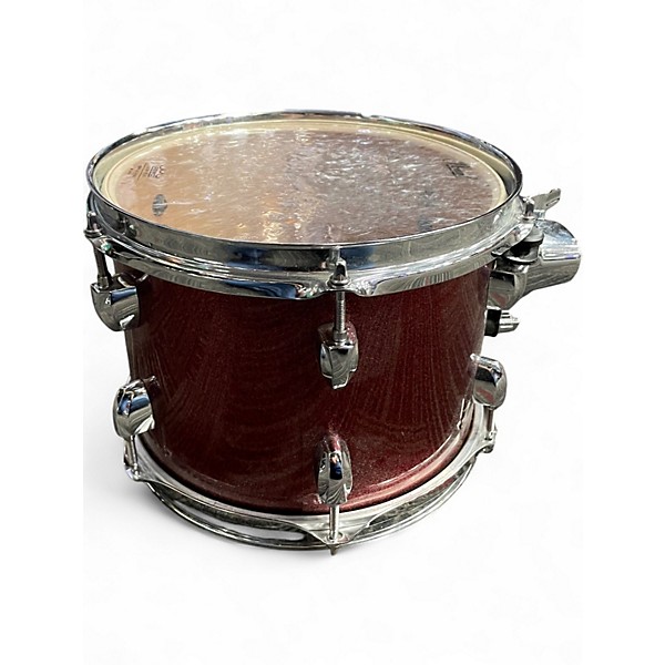 Used Pearl 5 Piece Export Burgundy Drum Kit