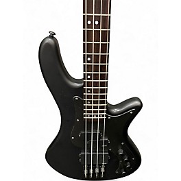 Used Schecter Guitar Research stiletto stealth 4 Satin Black Electric Bass Guitar
