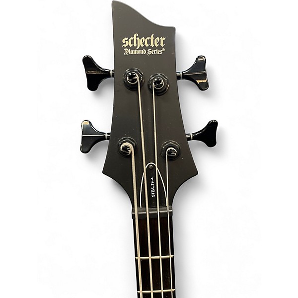 Used Schecter Guitar Research stiletto stealth 4 Satin Black Electric Bass Guitar