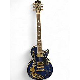 Used Antonio Sai BLUE-GOLD DRAGON BLUE Solid Body Electric Guitar