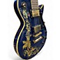 Used Antonio Sai BLUE-GOLD DRAGON BLUE Solid Body Electric Guitar