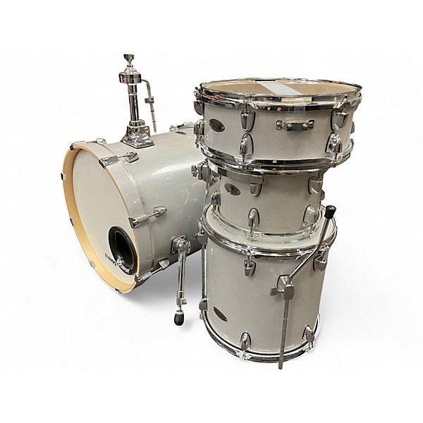 Used SPL 4 Piece Street Bop Silver Metallic Glitter Drum Kit