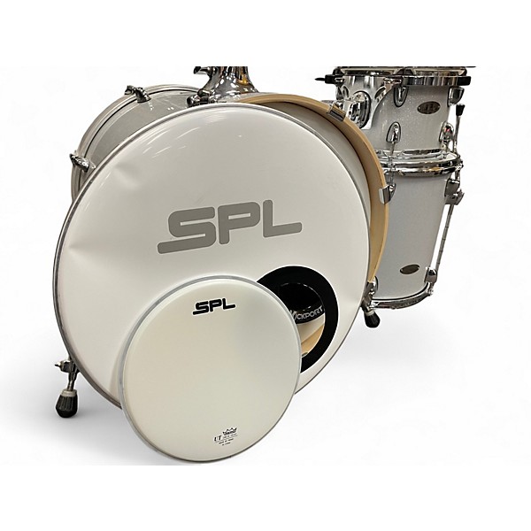 Used SPL 4 Piece Street Bop Silver Metallic Glitter Drum Kit