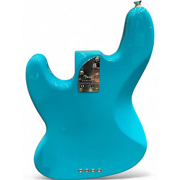 Used 2023 Fender American Professional II Jazz Bass Miami Blue Electric Bass Guitar