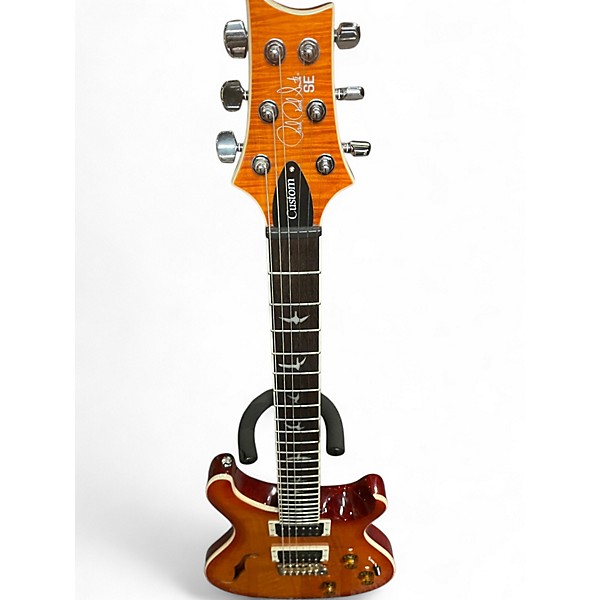 Used PRS SE Custom 24 Semi-Hollow Piezo Vintage Sunburst Hollow Body Electric Guitar