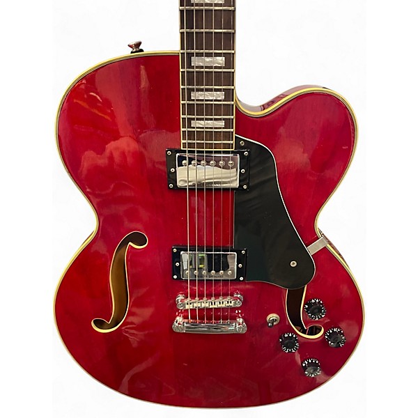 Used Schecter Guitar Research Jazz-6 Red Hollow Body Electric Guitar