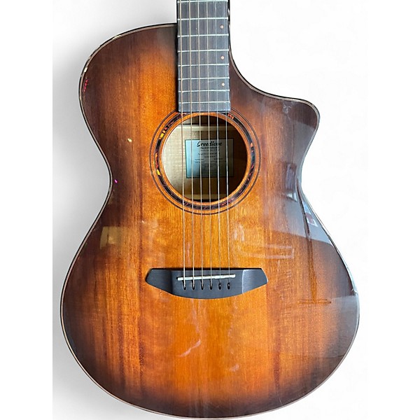 Used Breedlove Pursuit Exotic S CE Myrtlewood Concert Tiger Eye Acoustic Electric Guitar