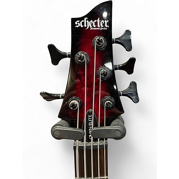 Used Schecter Guitar Research Omen 5 String Candy Red Burst Electric Bass Guitar