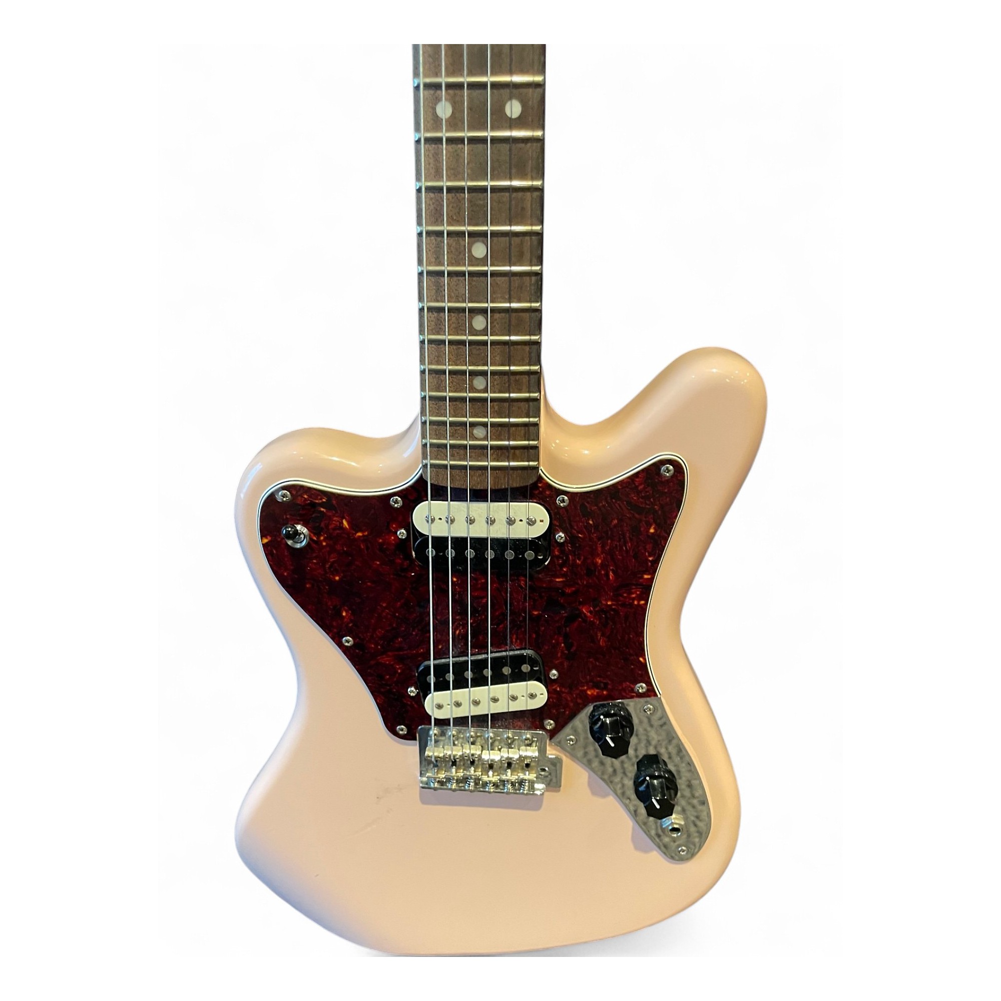 Used Squier Paranormal Super-Sonic Shell Pink Solid Body