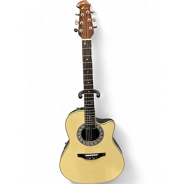 Used Ovation 3862 PINNACLE Vintage White Acoustic Electric Guitar