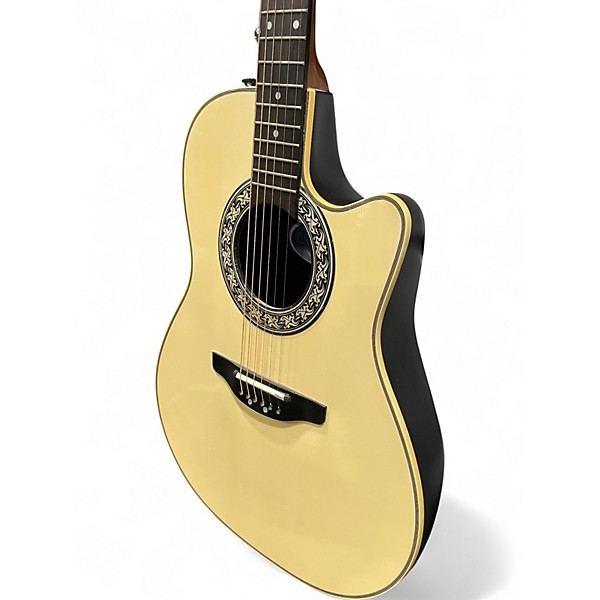 Used Ovation 3862 PINNACLE Vintage White Acoustic Electric Guitar