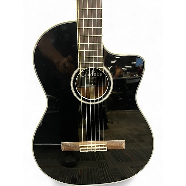 Used Cordoba Fusion 5 Jet Black Classical Acoustic Electric Guitar