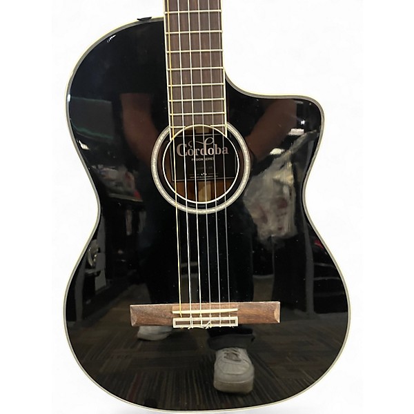 Used Cordoba Fusion 5 Jet Black Classical Acoustic Electric Guitar