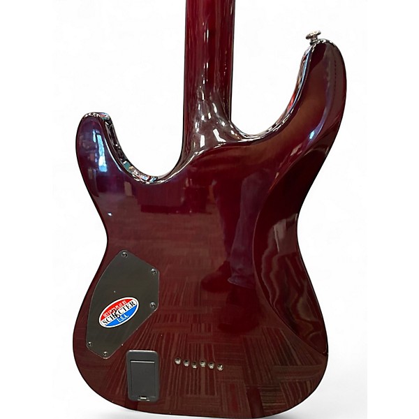 Used Schecter Guitar Research Hellraiser C1 Crimson Red Trans Solid Body Electric Guitar