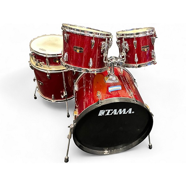 Used TAMA 5 Piece Imperialstar Metallic Red Drum Kit