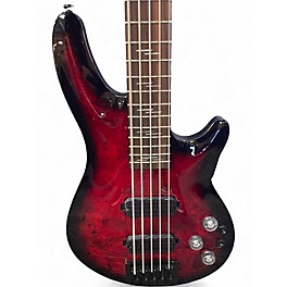 Used Schecter Guitar Research Omen Elite-5 Crimson Red Burst Electric Bass Guitar