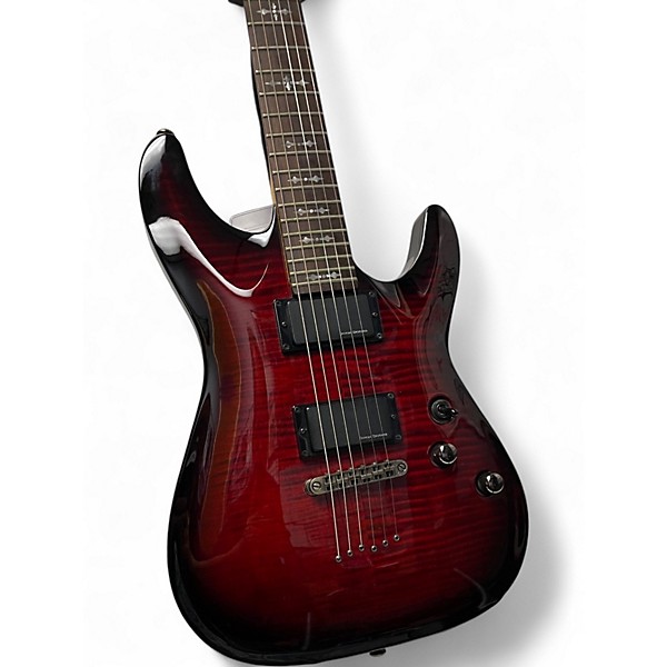 Used Schecter Guitar Research Demon 6 Red Solid Body Electric Guitar