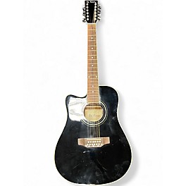 Used De Rosa 12 String Acoustic Electric Black 12 String Acoustic Electric Guitar