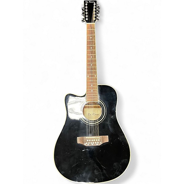 Used De Rosa 12 String Acoustic Electric Black 12 String Acoustic Electric Guitar