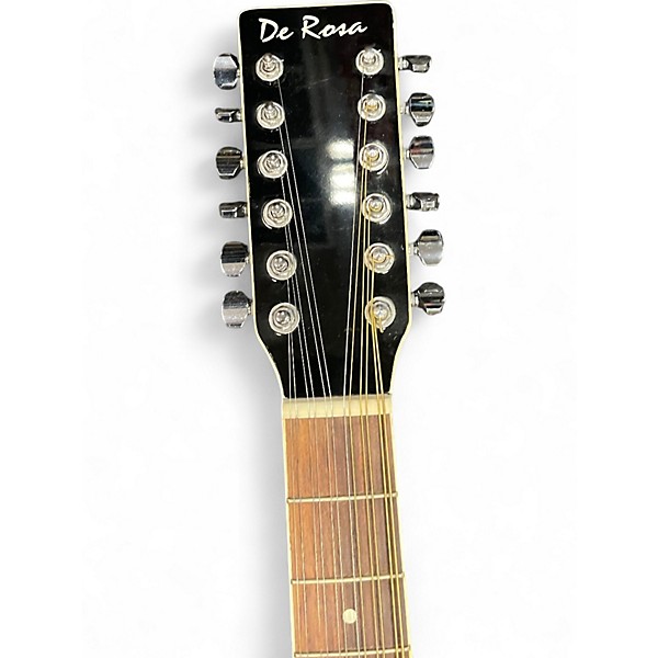 Used De Rosa 12 String Acoustic Electric Black 12 String Acoustic Electric Guitar