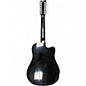 Used De Rosa 12 String Acoustic Electric Black 12 String Acoustic Electric Guitar
