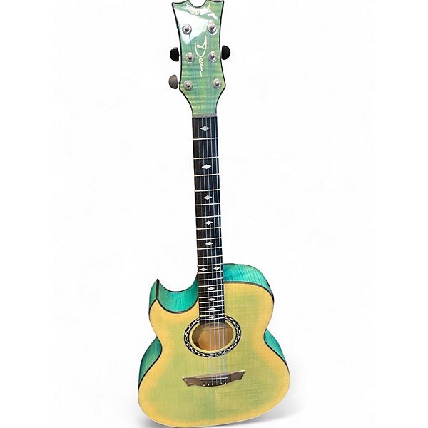 Used Dean EXFM FD Exhibition Left Handed FADED DENIM Acoustic Electric Guitar