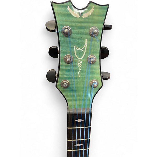 Used Dean EXFM FD Exhibition Left Handed FADED DENIM Acoustic Electric Guitar